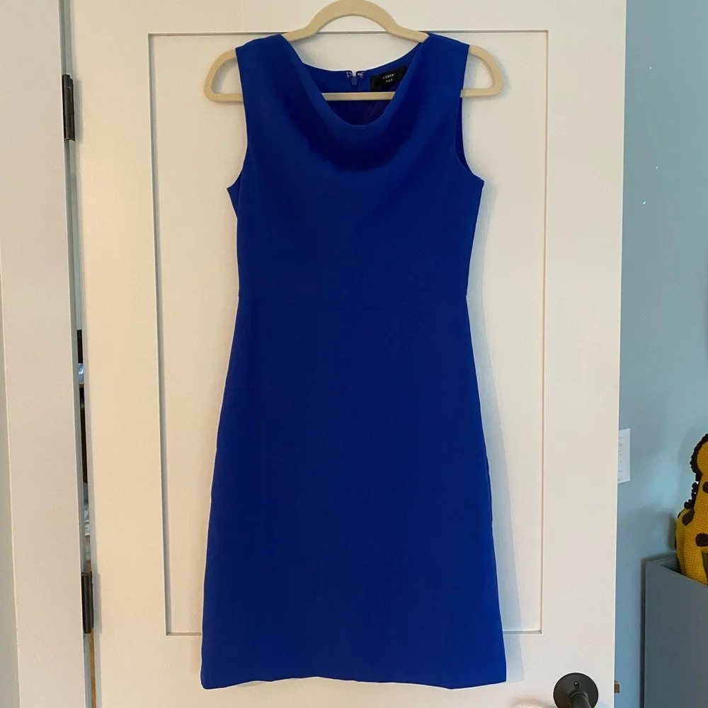 J. Crew cowlneck sheath dress in royal blue - Picture 2 of 5